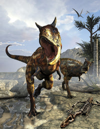 Carnotaurus Dinosaurs Hunting Fine Art Print by Kurt Miller