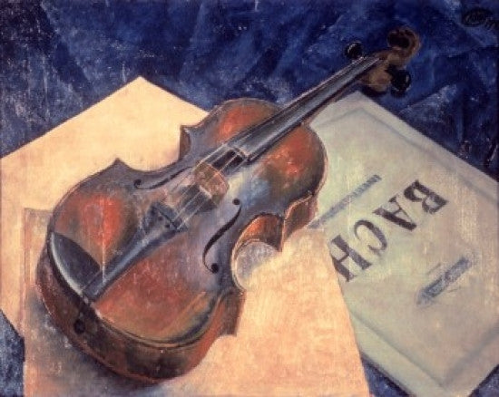 Still Life with Violin Fine Art Print by Kuzma Petrov-Vodkin