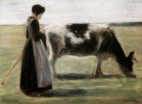 Das Madchen Mit der Kuh Fine Art Print by Max Liebermann