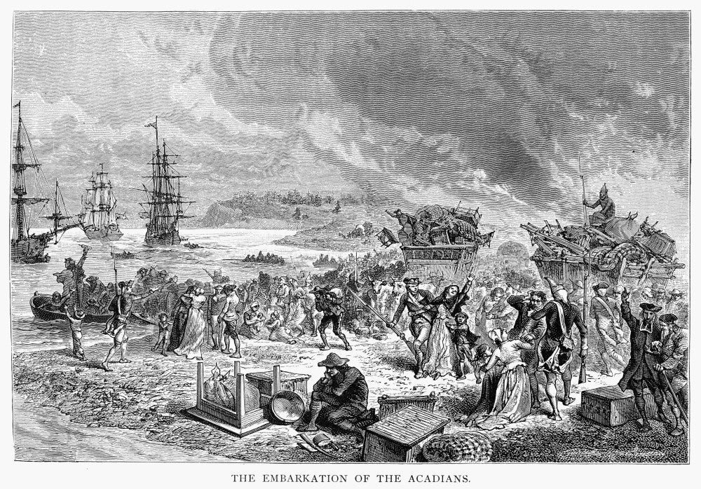 Acadian Expulsion 1755 Wood Engraving Fine Art Print by Granger Collection