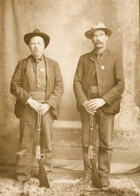 Mustachioed Lawmen with Winchester Model 94 Fine Art Print by W. H. Wolverton