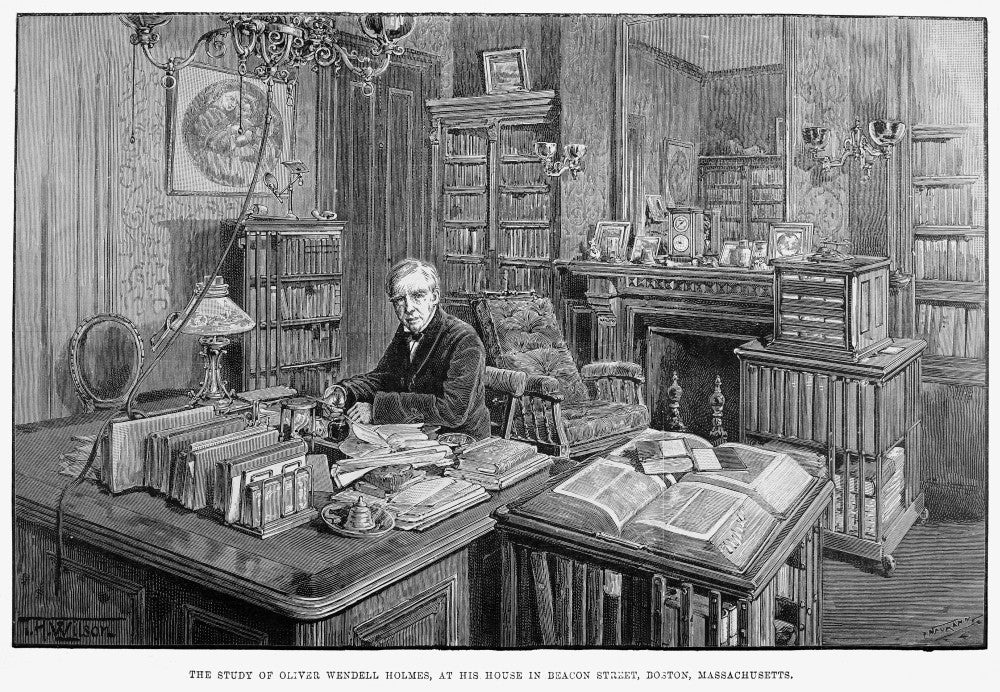The Study of Oliver Wendell Holmes Fine Art Print - 1894 Wood Engraving