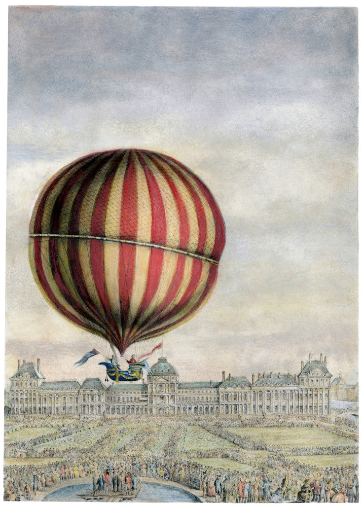 Hydrogen Balloon Departure Fine Art Print by Antoine François Sergent-Marceau