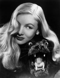 Veronica Lake Vintage Fine Art Print with Stuffed Panther