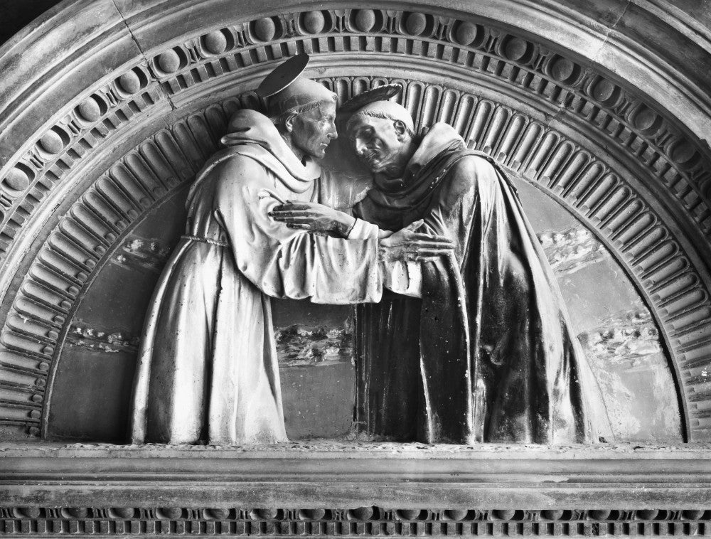 St. Francis and St. Dominic Glazed Terra-Cotta Relief Print by Andrea Della Robbia