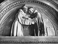 St. Francis and St. Dominic Glazed Terra-Cotta Relief Print by Andrea Della Robbia