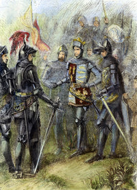Henry V at Agincourt, 1415 - Wood Engraving Print by Granger Collection