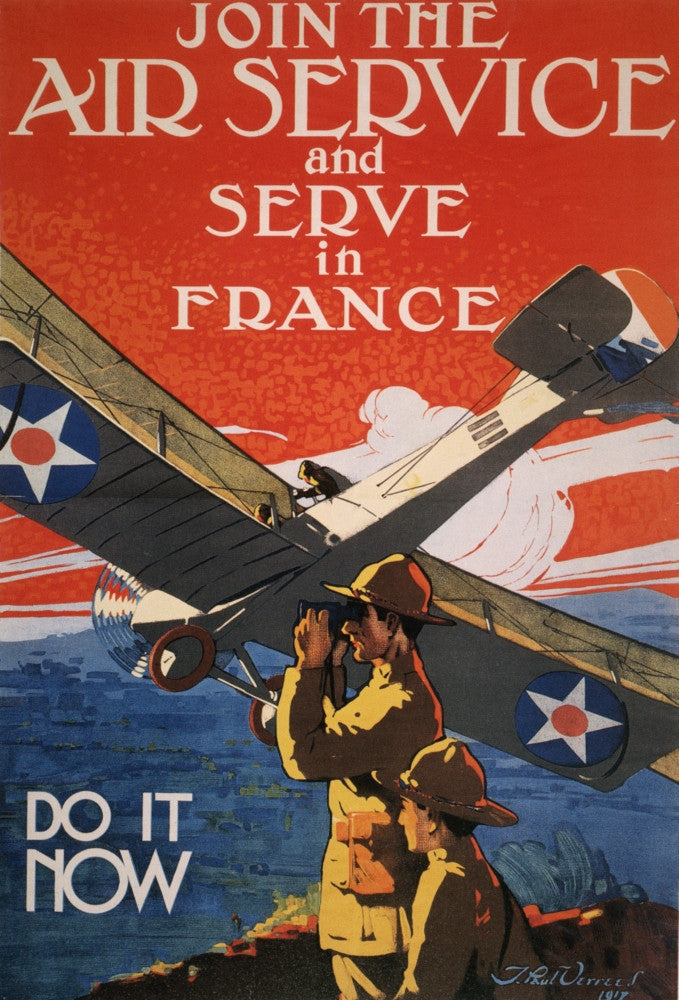 World War I Air Service Recruiting Poster - 1917 Fine Art Print