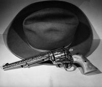 Close-Up of a Revolver and a Hat Fine Art Print