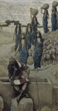 Moses at the Well at Midian Fine Art Print by James J. Tissot