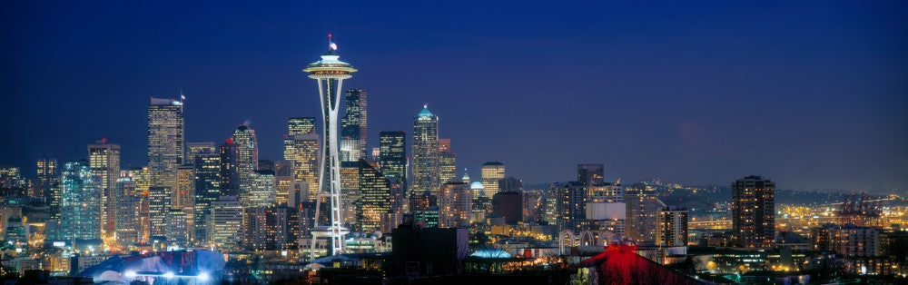 Seattle Skyline with Space Needle Fine Art Print by Panoramic Images