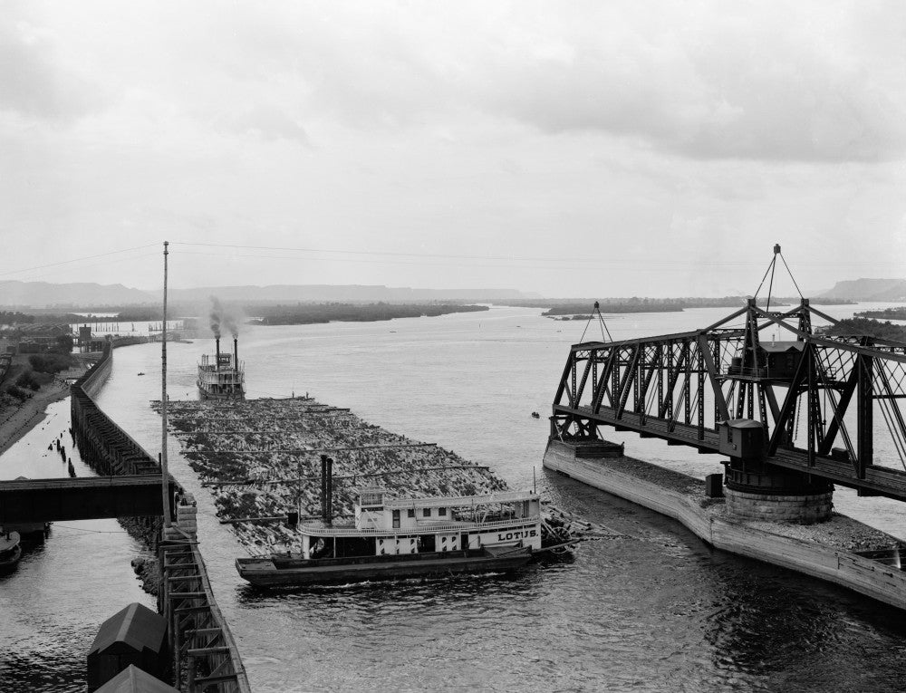 Minnesota Lumber Raft Photograph, C1890 - Fine Art Print by Granger Collection