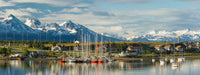 Small Boat Harbor and Snow-Capped Mountains Fine Art Print - Ushuaia, Argentina