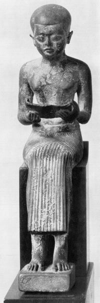 Imhotep Bronze Statuette Fine Art Print - Ancient Egyptian Sage