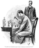 Sherlock Holmes Fine Art Print - Holmes Over Chemical Investigation by Sidney Paget