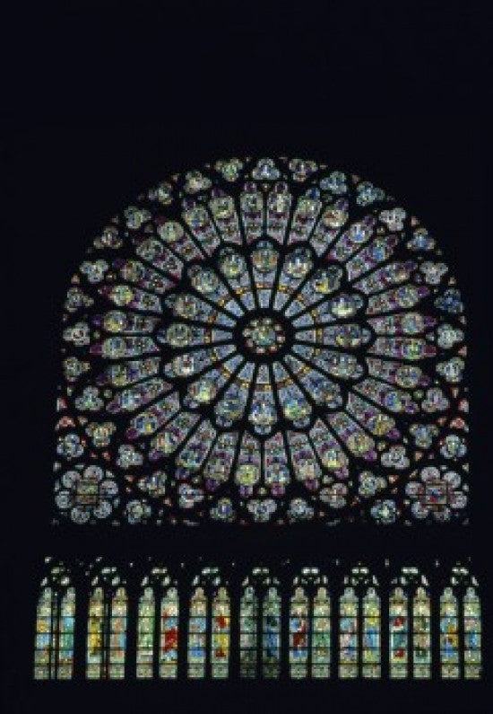 Rose Window Stained Glass Poster Print from Notre Dame, Paris