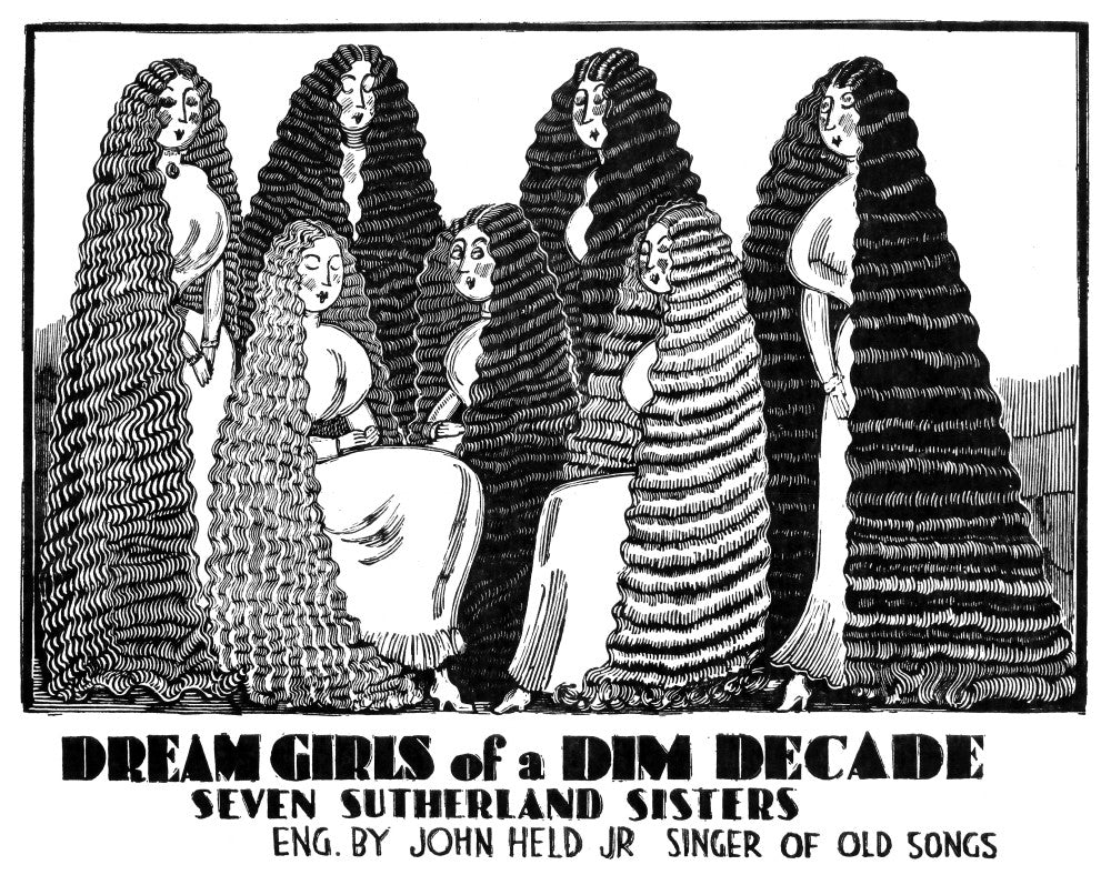 Sutherland Sisters Fine Art Print - Illustration by John Held, Jr.
