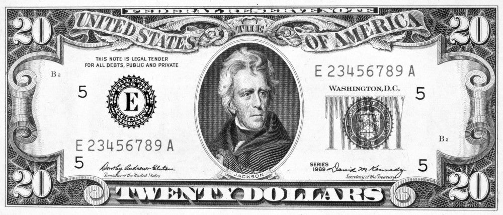 Twenty Dollar Bill Fine Art Print Featuring Andrew Jackson