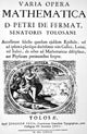 Title Page of Varia Opera Mathematica by Pierre De Fermat - Fine Art Print
