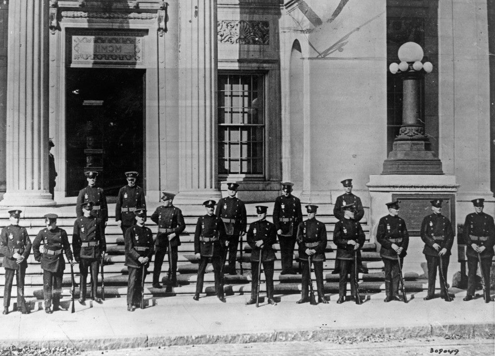 Sacco & Vanzetti 1927 Courthouse Riot Squad Photograph Print