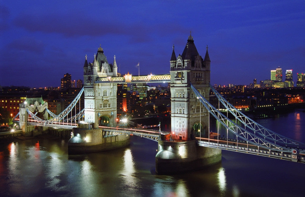 Cityscape Fine Art Print of Tower Bridge and London Skyline at Night