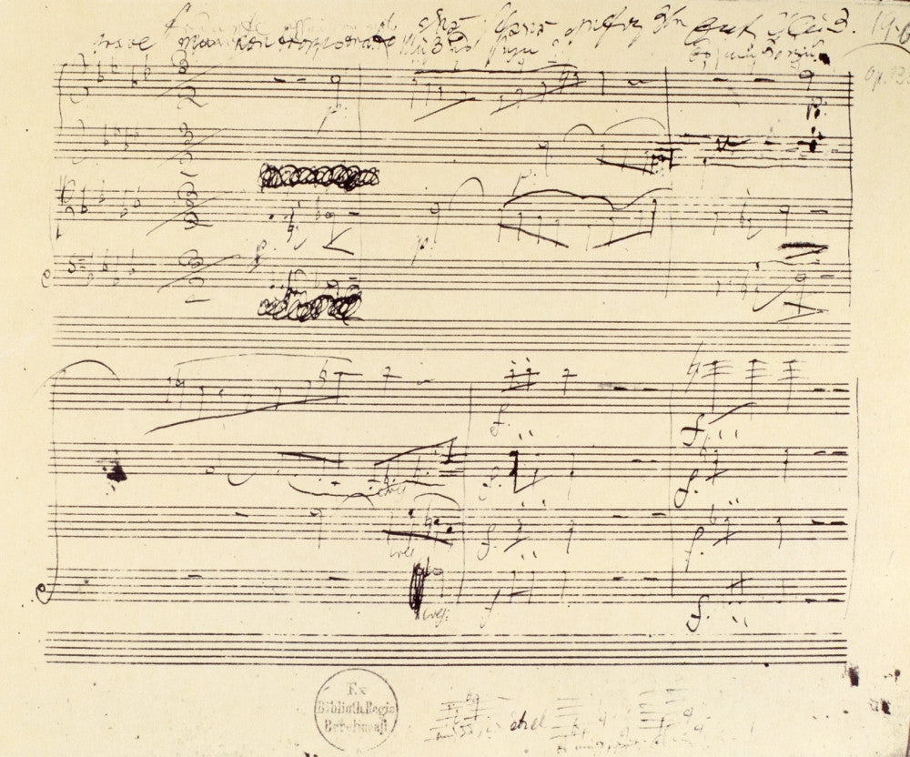 Beethoven's String Quartet Manuscript Page Print - 1826