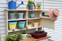 Potting Bench with Flowers and Containers Fine Art Print - Marion County, Illinois