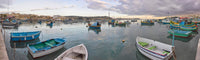 Boat Moored at Marsaxlokk Bay Fine Art Print