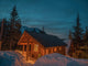 Crystal Mountain Resort Ski Cabin Winter Night Poster Print by Bryce Merrill
