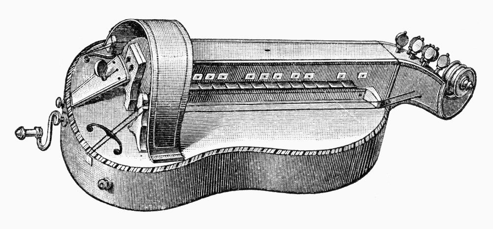 Hurdy-Gurdy Fine Art Print - German Engraving from the 19th Century