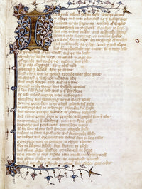 Piers Plowman Manuscript Page Fine Art Print by Granger Collection