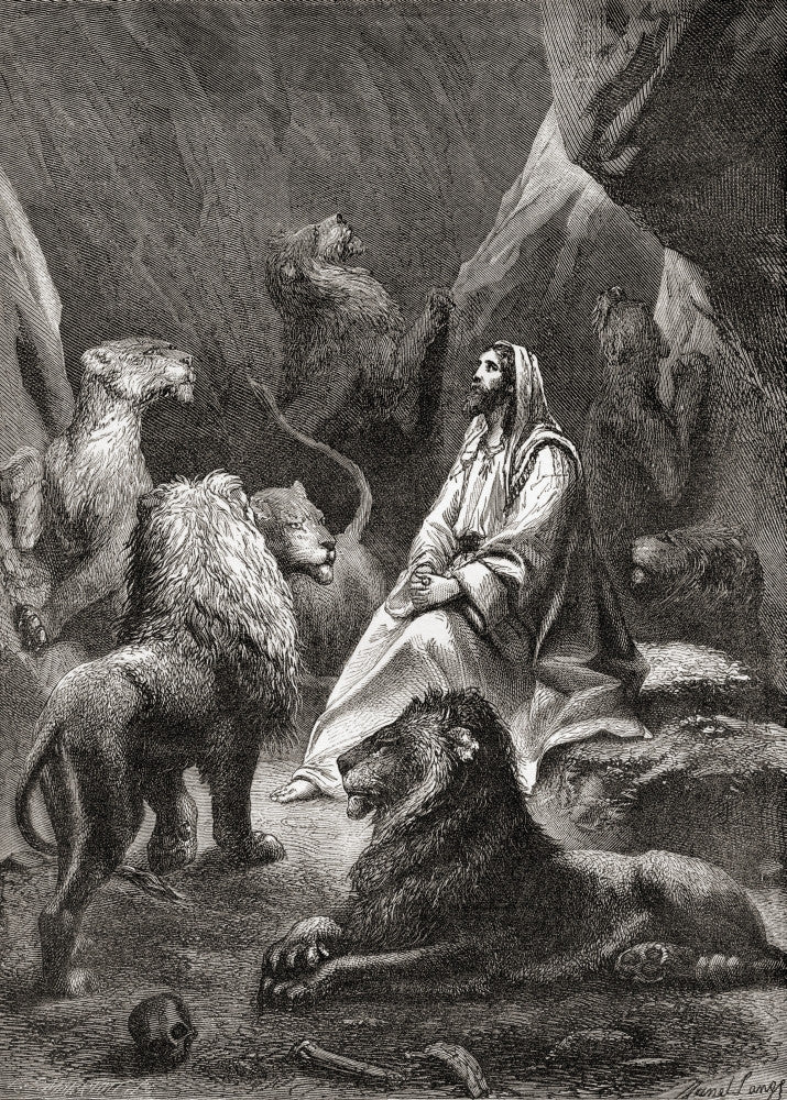 Daniel In The Lion's Den Fine Art Print by Ken Welsh | Posterazzi