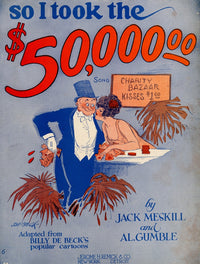 Charity Bazaar Cartoon Poster Print - Whimsical Sugar Daddy Scene