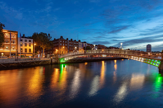 Historic Ha'Penny Bridge Fine Art Print by Chuck Haney - 24x18