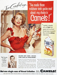 Camel Cigarette Advertisement Featuring Joan Crawford - 1951 Fine Art Print