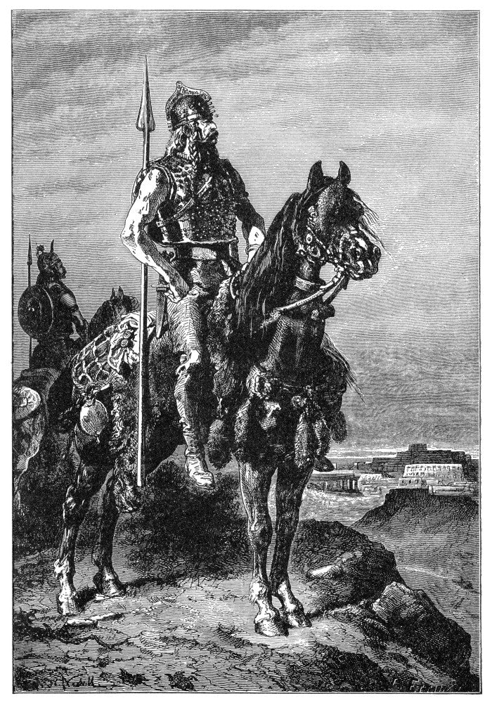 Alaric I: King of the Visigoths Fine Art Print - 19th Century Wood Engraving