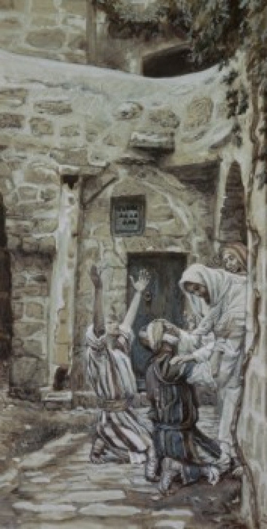 Two Blind Men Healed at Capernaum Fine Art Print by James Tissot