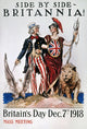 Side By Side, Britannia! World War I Poster Print by James Montgomery Flagg