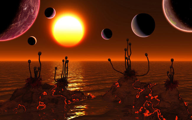 Artist's Concept of the Trappist-1 Star System Fine Art Print by Mark Stevenson