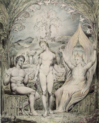 Adam, Eve, and the Angel Raphael Fine Art Print by William Blake