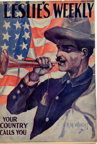Bugler in Army Uniform Over USA Flag Fine Art Print