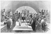 Gambling: Keno, 1867 Wood Engraving Poster Print by Granger Collection