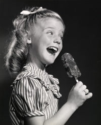 Side Profile of a Girl Holding an Ice Cream Fine Art Print
