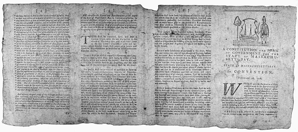 Massachusetts 1778 Constitution Broadside Poster Print by Granger Collection