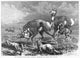 Prong-Horn Antelope Defending Its Young - 19th Century Line Engraving Print by Granger Collection