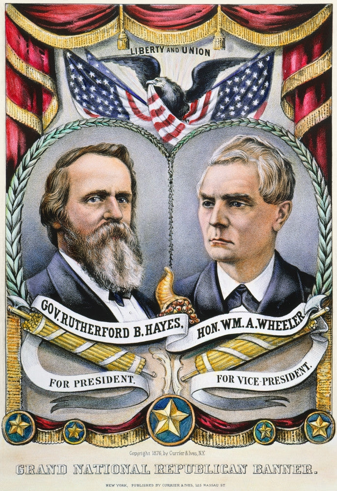 Presidential Campaign 1876 Lithograph Poster Print by Currier & Ives