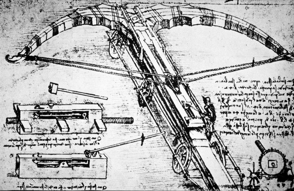 Leonardo Da Vinci's Giant Crossbow Drawing Poster Print