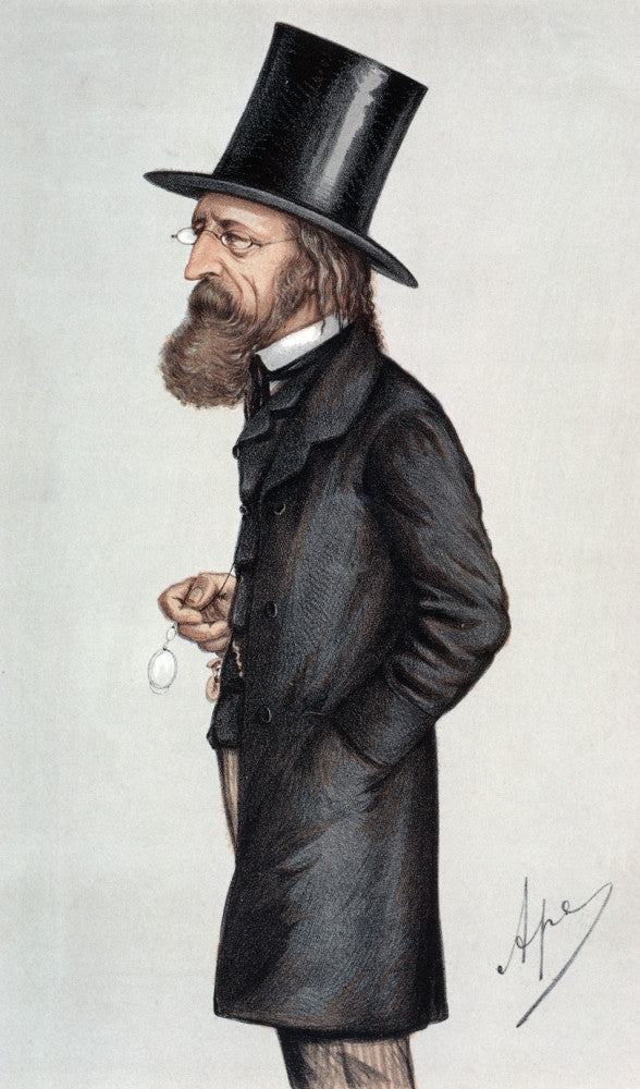 Alfred Tennyson Caricature Lithograph Print from Vanity Fair - 1871