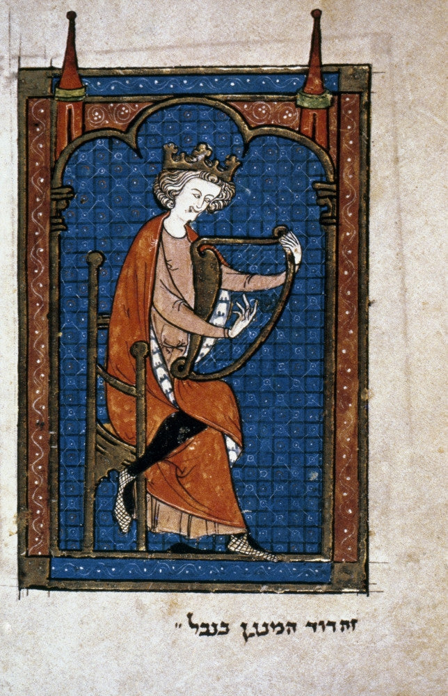 King David Playing Harp Miniature Illumination Fine Art Print