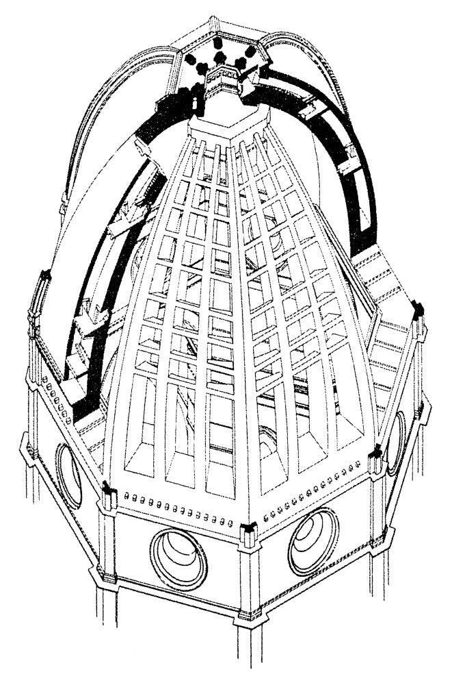 Brunelleschi's Dome Plan Fine Art Print – Cathedral of Florence